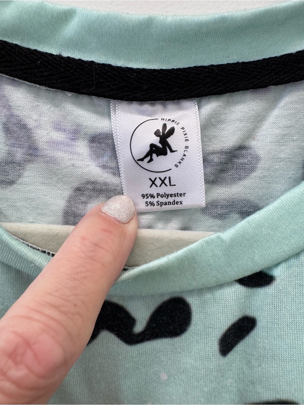 Plus Size Mint Leopard Short Sleeve Graphic Tee with Purple Accents - Picture 4 of 5